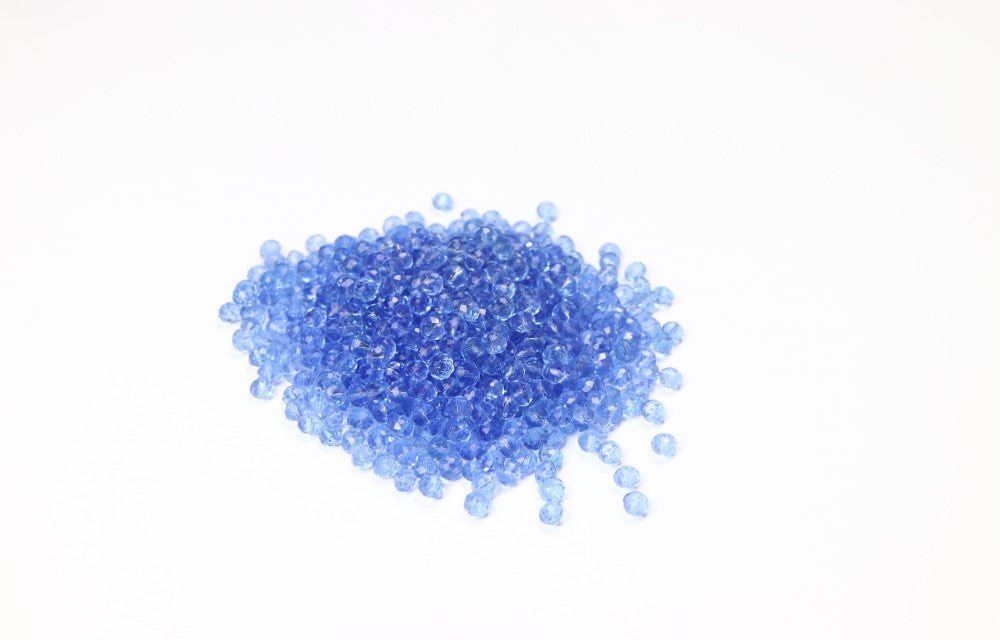 Blue Faceted Glass Beads