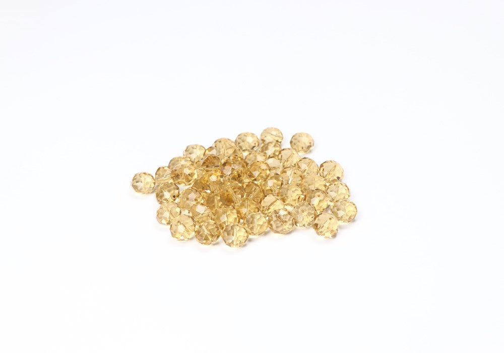 Light Yellow Faceted Glass Beads