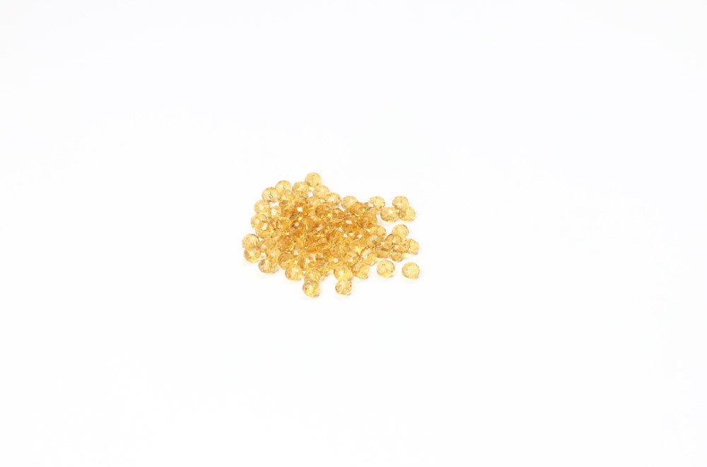 Dull Golden Faceted Glass Beads