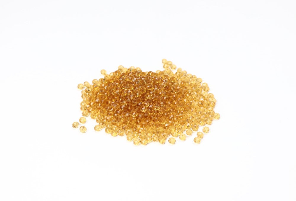 Dull Golden Faceted Glass Beads