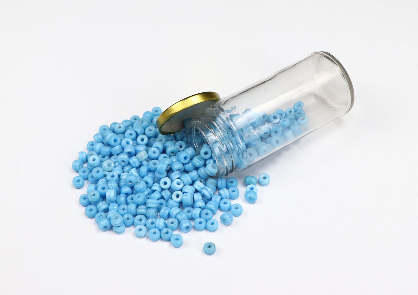 High-Quality Light Blue Pressed Czech Glass Beads