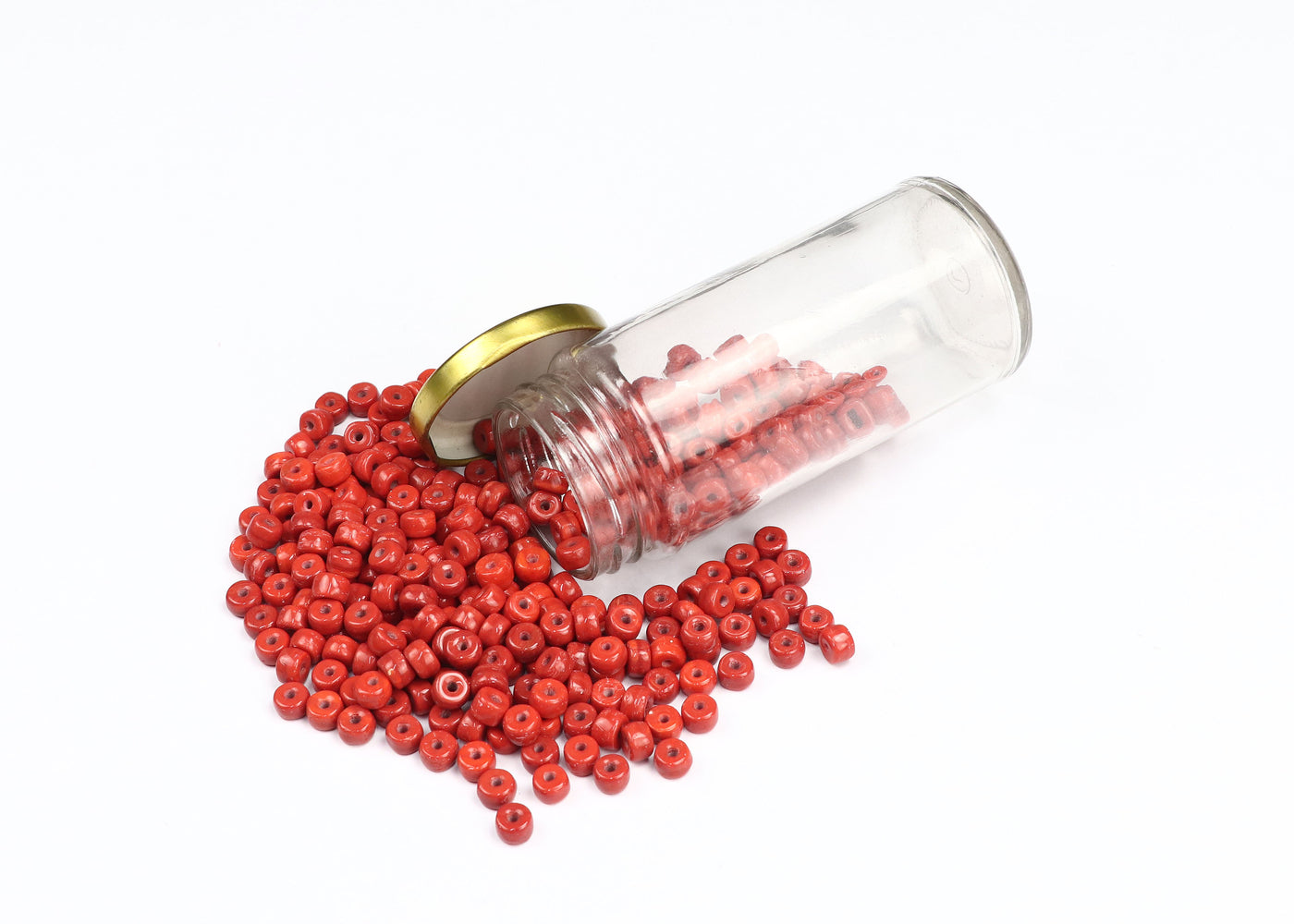 Vibrant Red Press Czech Glass Beads