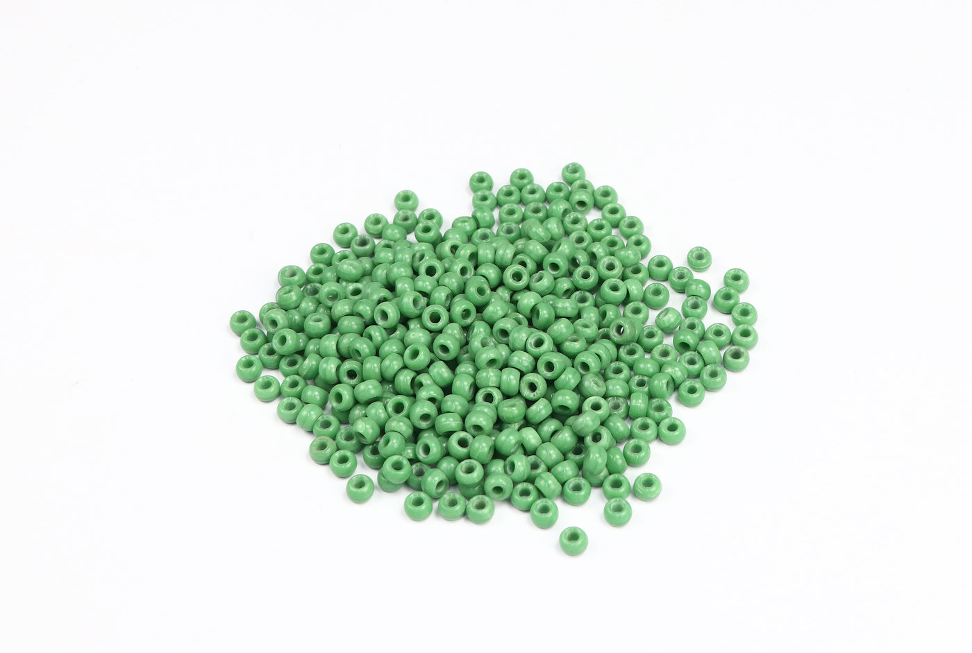 Boho Chic Green Pressed Czech Glass Beads