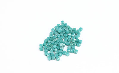 Square Light Green Pressed Czech Glass Beads