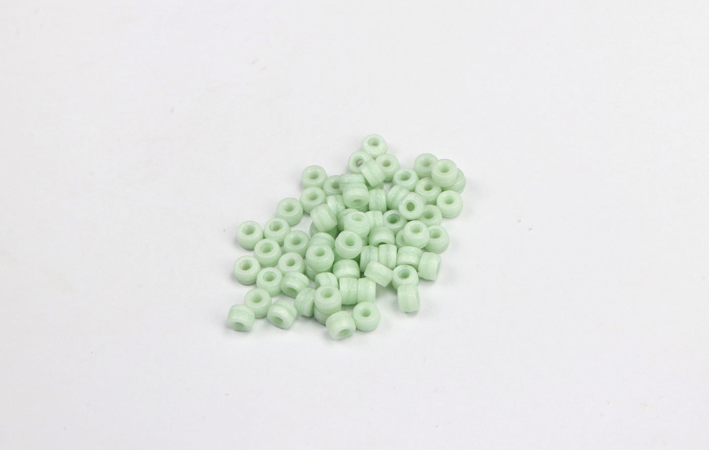 Round Light Green Pressed Czech Glass Beads