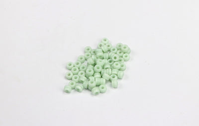 Round Light Green Pressed Czech Glass Beads