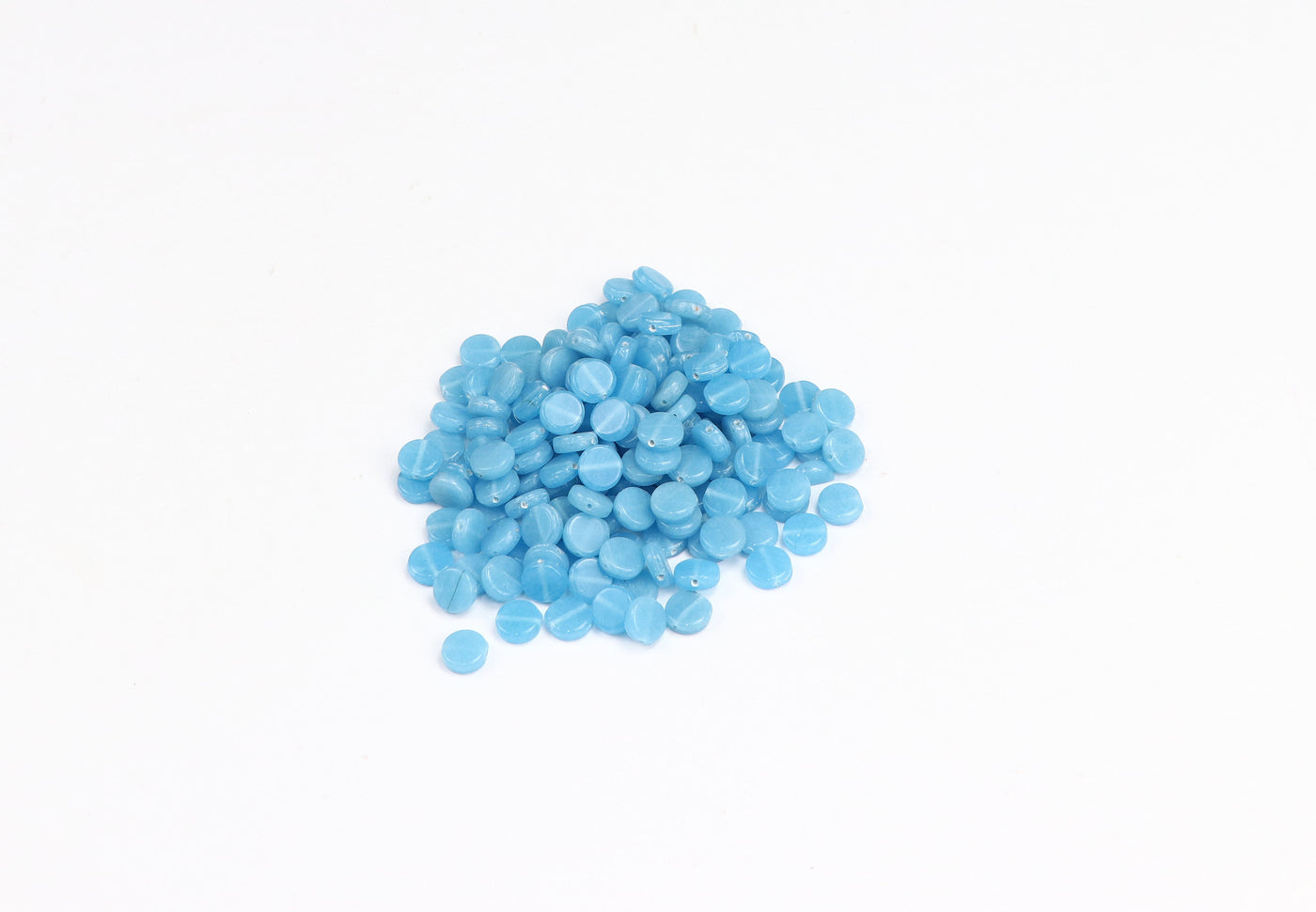 High-Quality Round Light Blue Pressed Czech Glass Beads