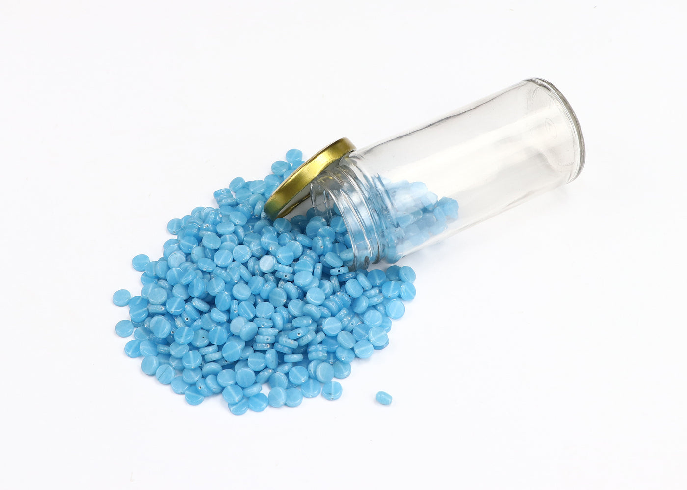 High-Quality Round Light Blue Pressed Czech Glass Beads