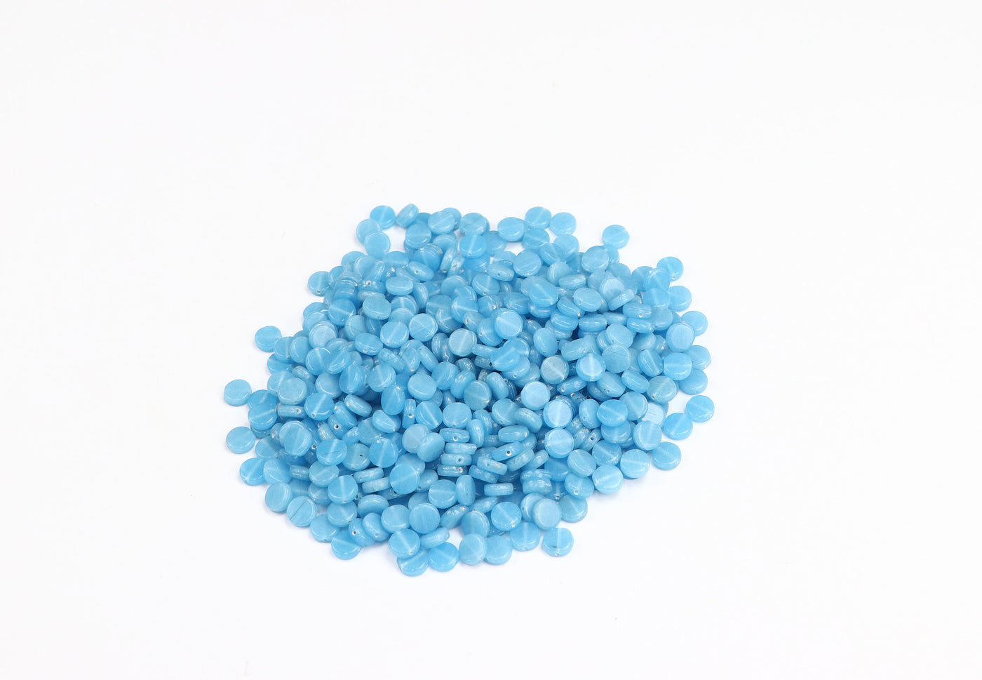 High-Quality Round Light Blue Pressed Czech Glass Beads