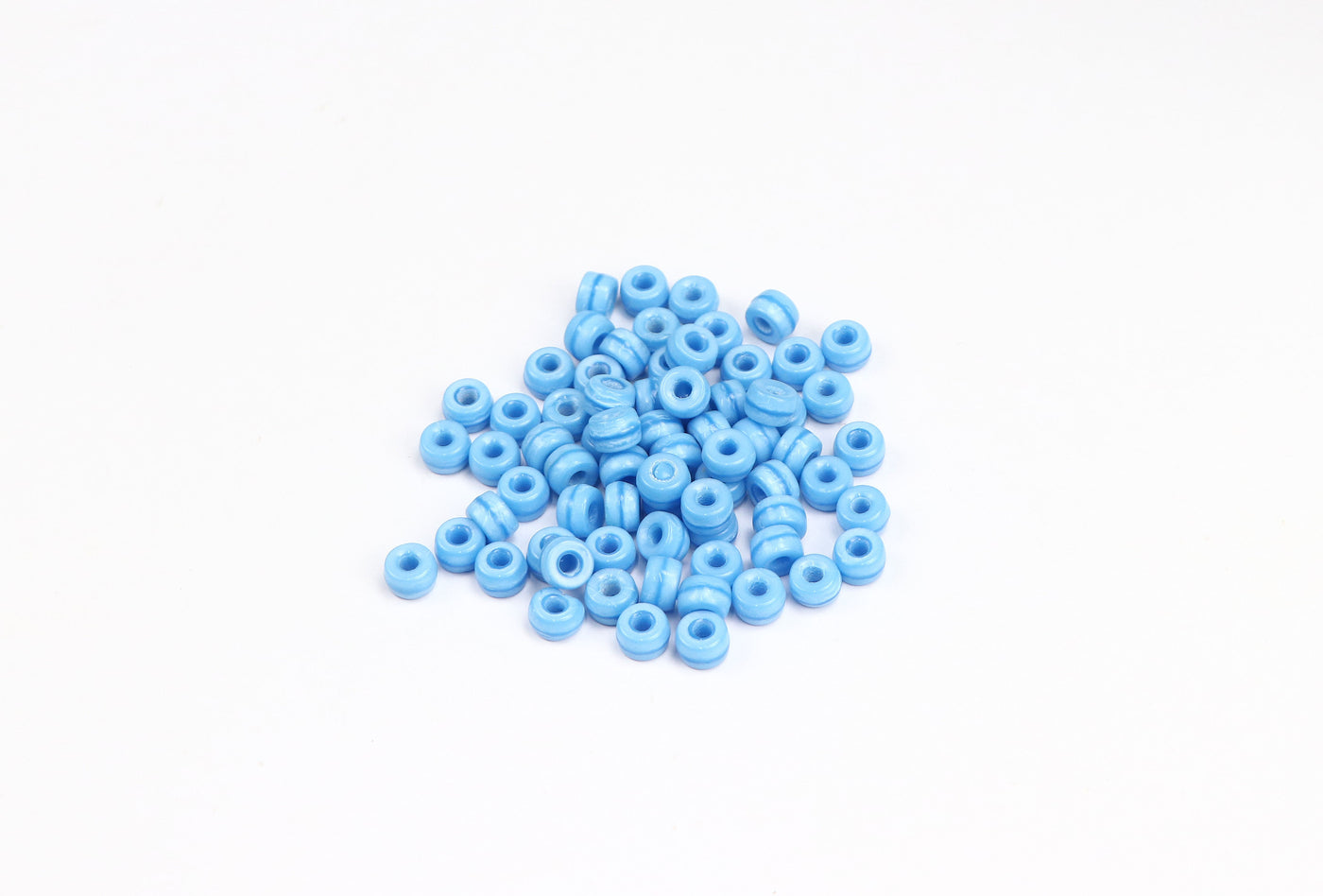 Coastal Chic Light Blue Pressed Czech Glass Beads