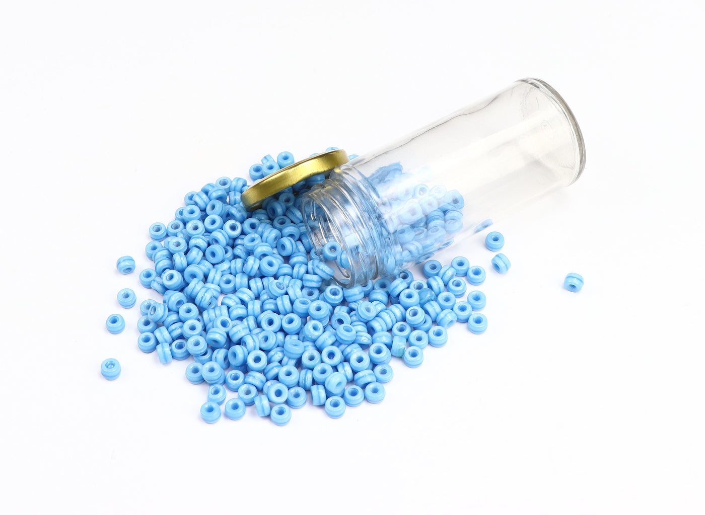 Coastal Chic Light Blue Pressed Czech Glass Beads