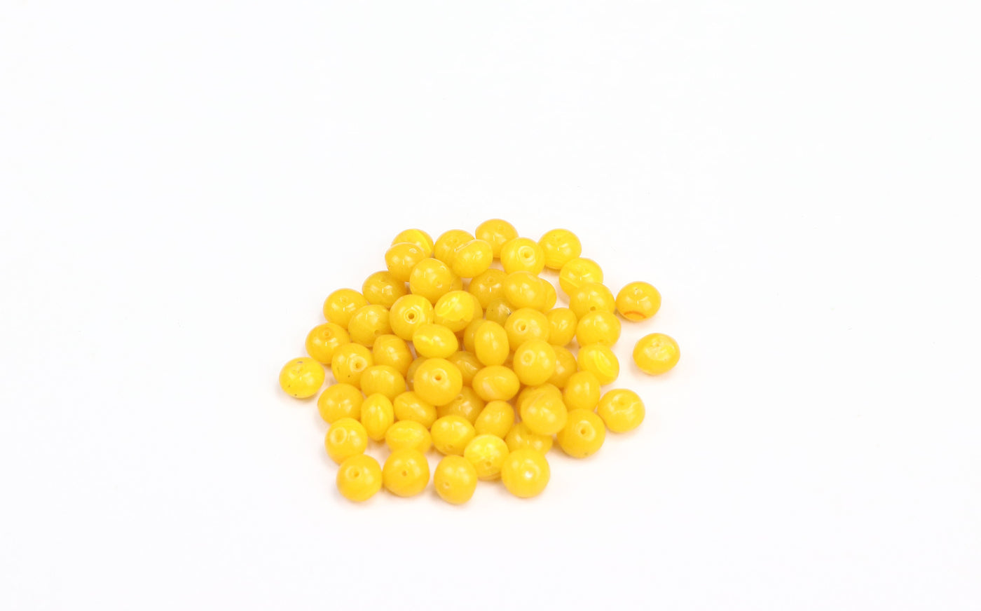 Round Yellow Czech Glass Beads