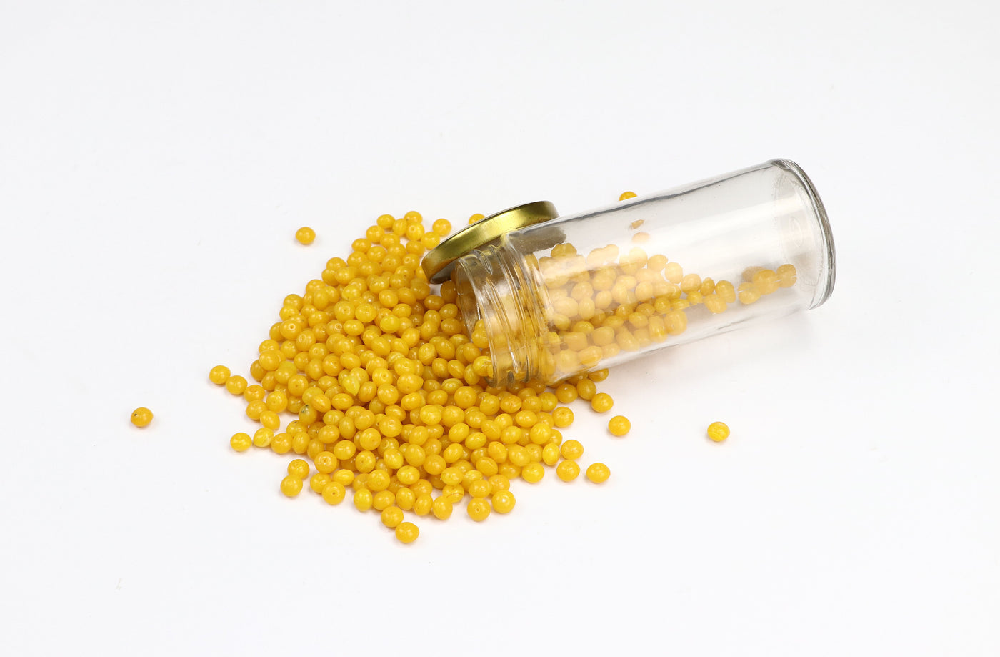 Round Yellow Czech Glass Beads