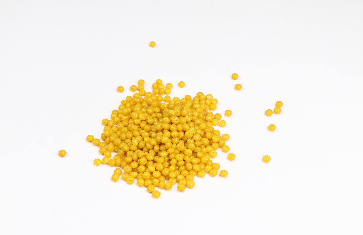 Round Yellow Czech Glass Beads