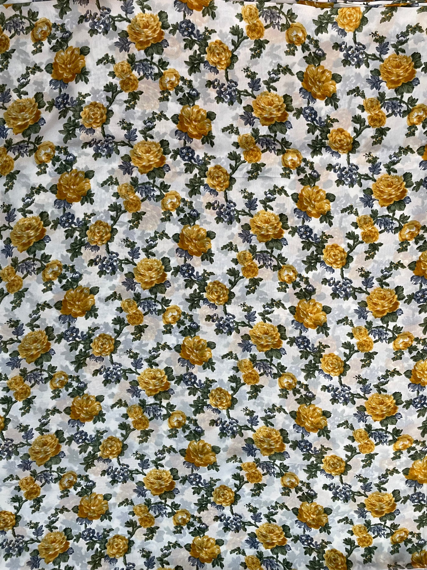 Yellow & White Floral Printed Soft Georgette Fabric