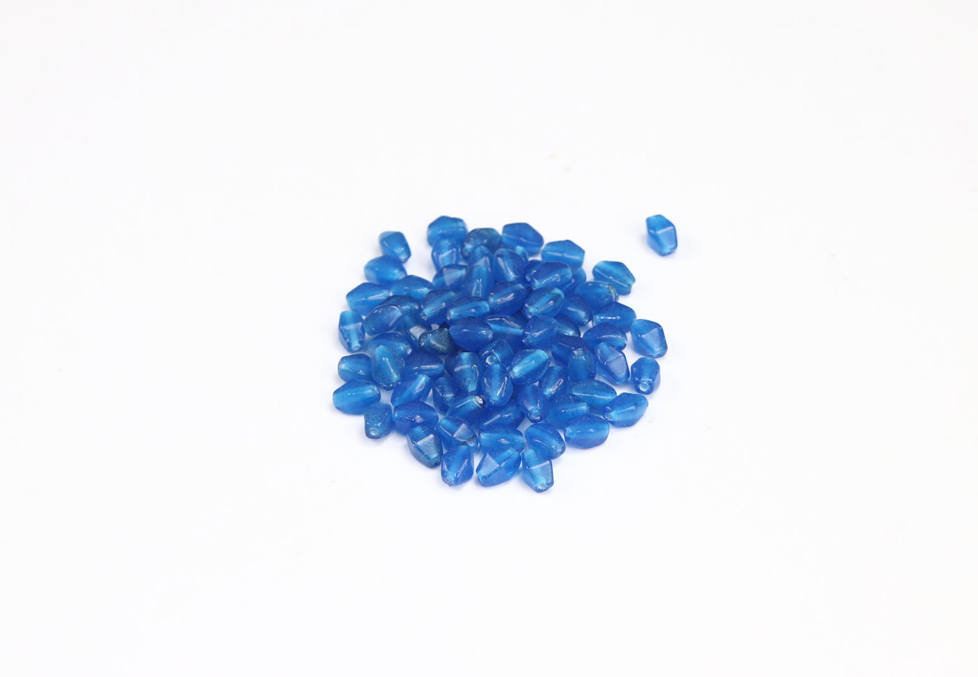 Teardrop Light Blue Pressed Czech Glass Beads