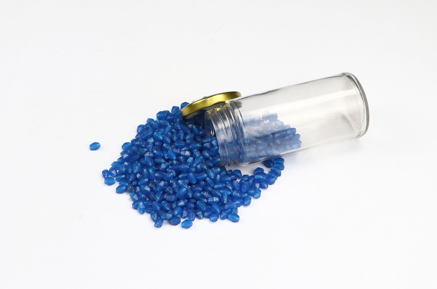 Teardrop Light Blue Pressed Czech Glass Beads