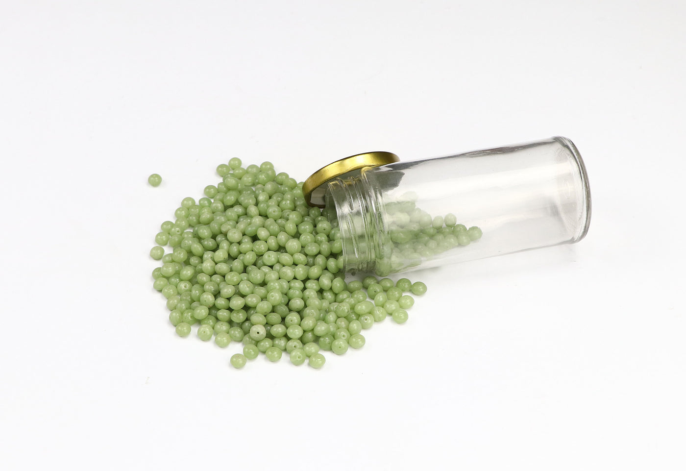 Round Pistachio Green Czech Glass Beads