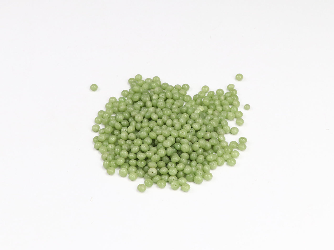 Round Pistachio Green Czech Glass Beads