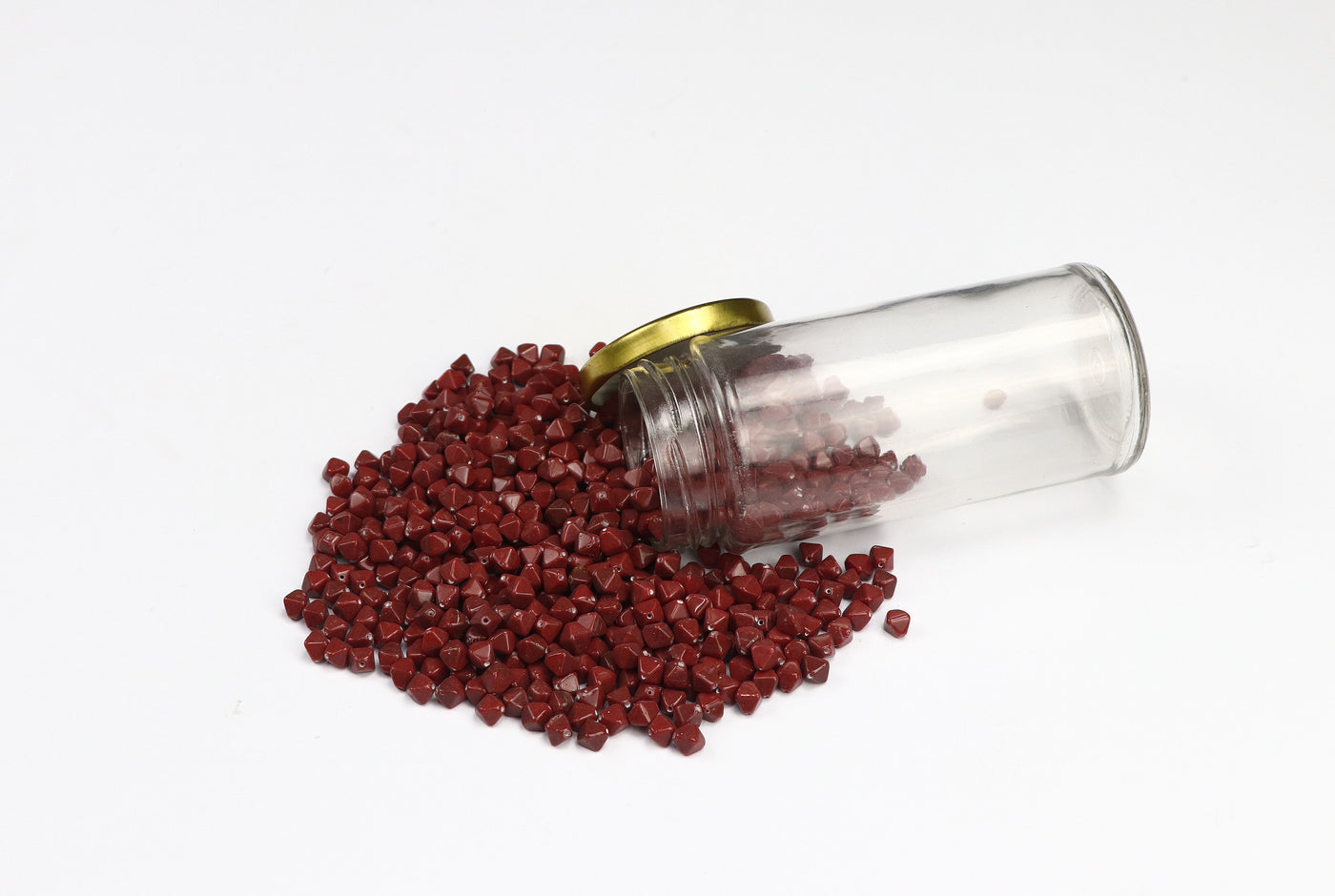 Faceted Burgundy Czech Glass Beads