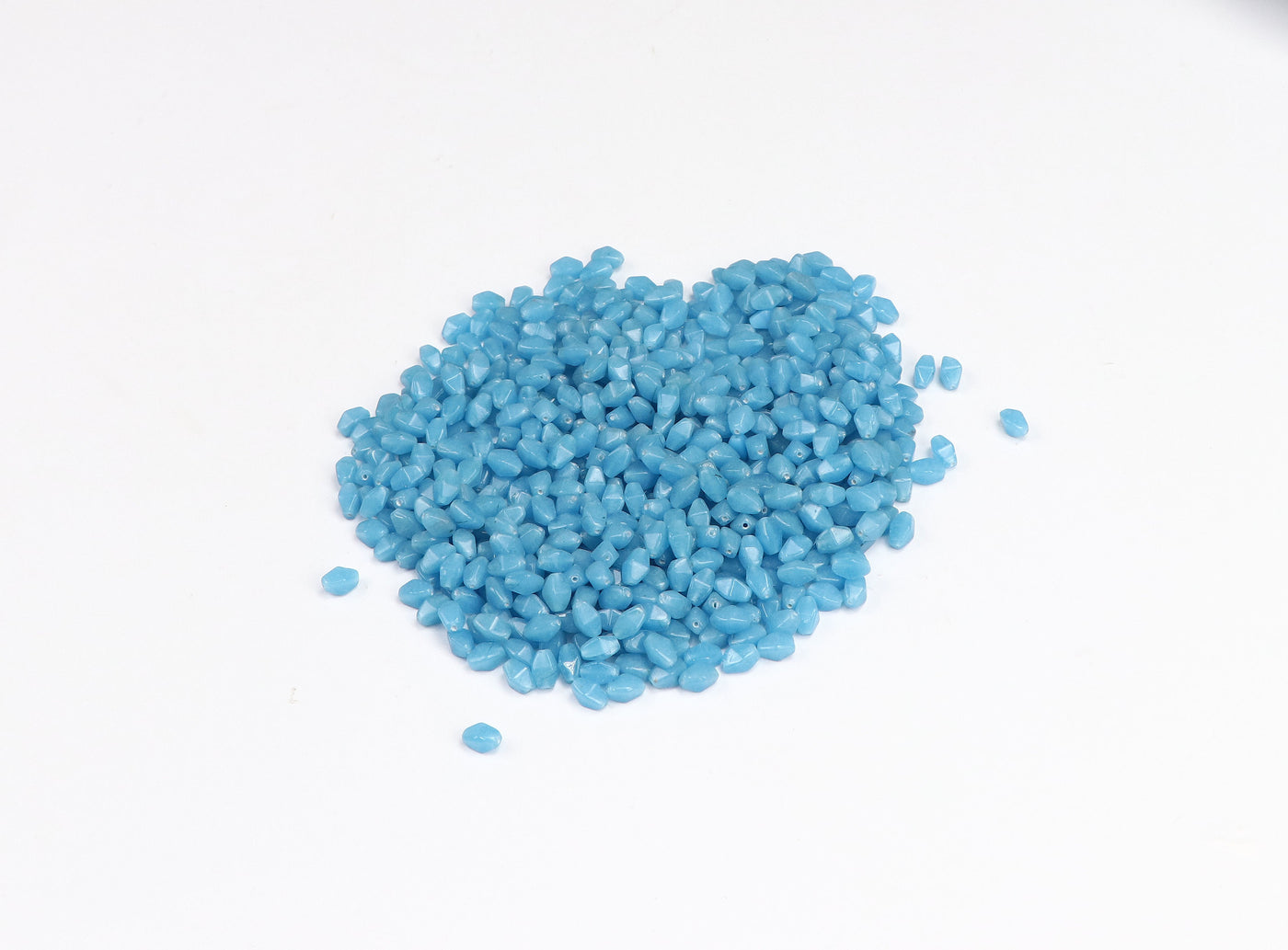 Drum Light Blue Pressed Czech Glass Beads