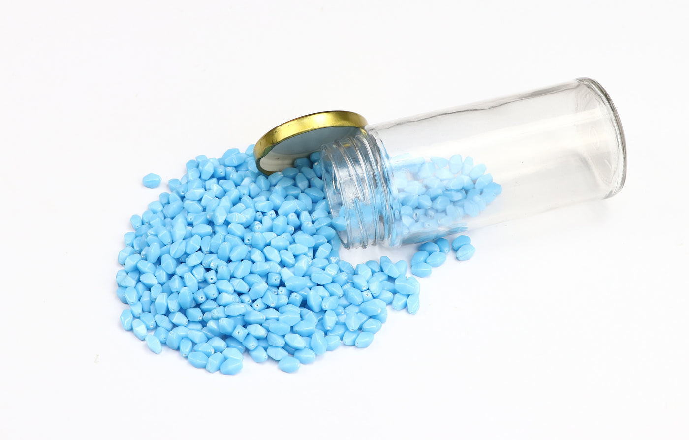 High-Quality Teardrop Light Blue Pressed Czech Glass Beads