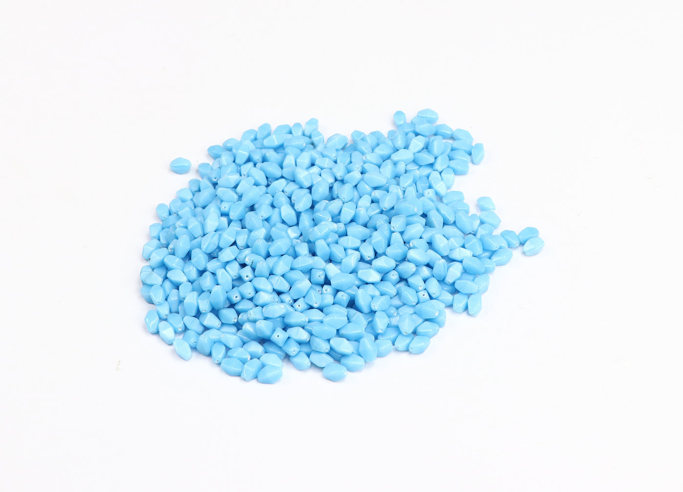 High-Quality Teardrop Light Blue Pressed Czech Glass Beads