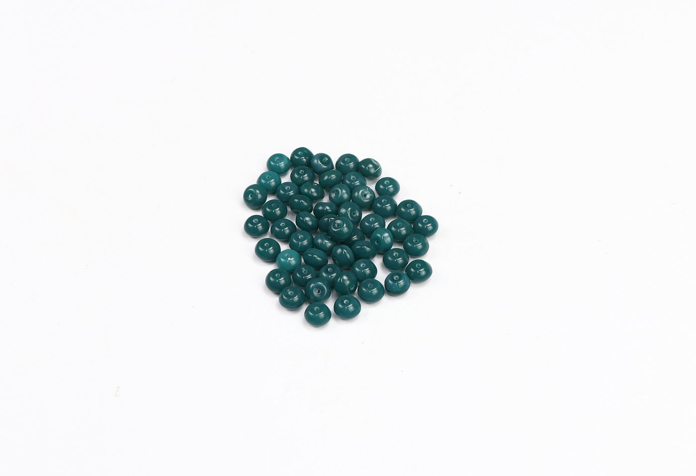 Round Teal Czech Glass Beads