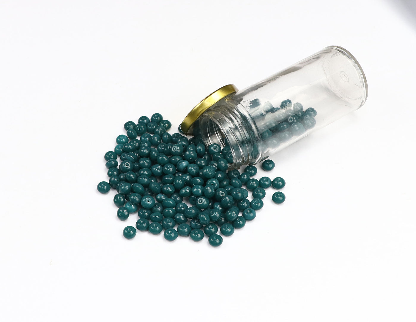 Round Teal Czech Glass Beads