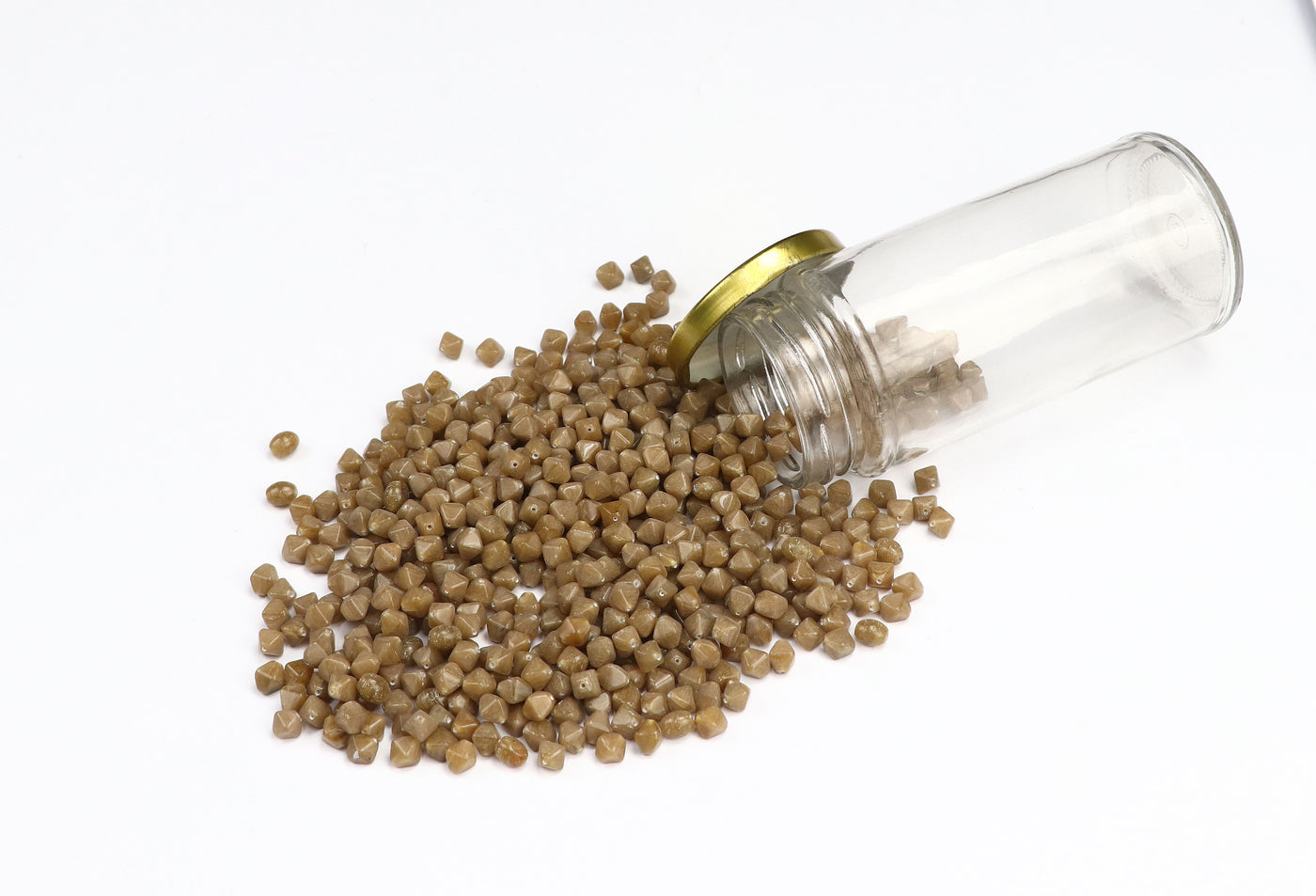 Faceted Light Brown Czech Glass Beads