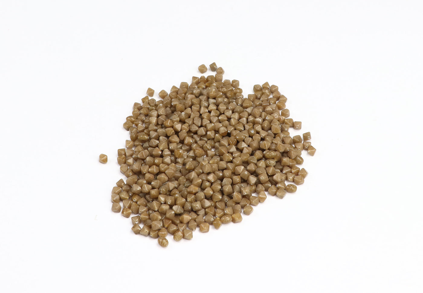 Faceted Light Brown Czech Glass Beads