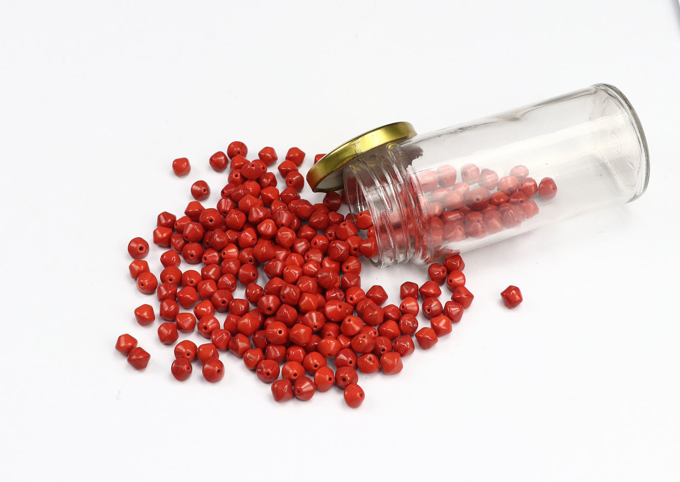 Round Red Czech Glass Beads