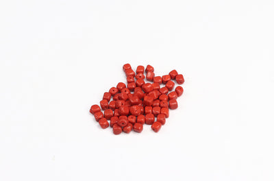 Cube Red Czech Glass Beads