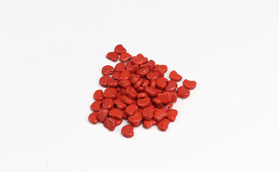 Heart-Shaped Red Czech Glass Beads