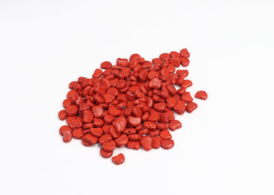 Heart-Shaped Red Czech Glass Beads