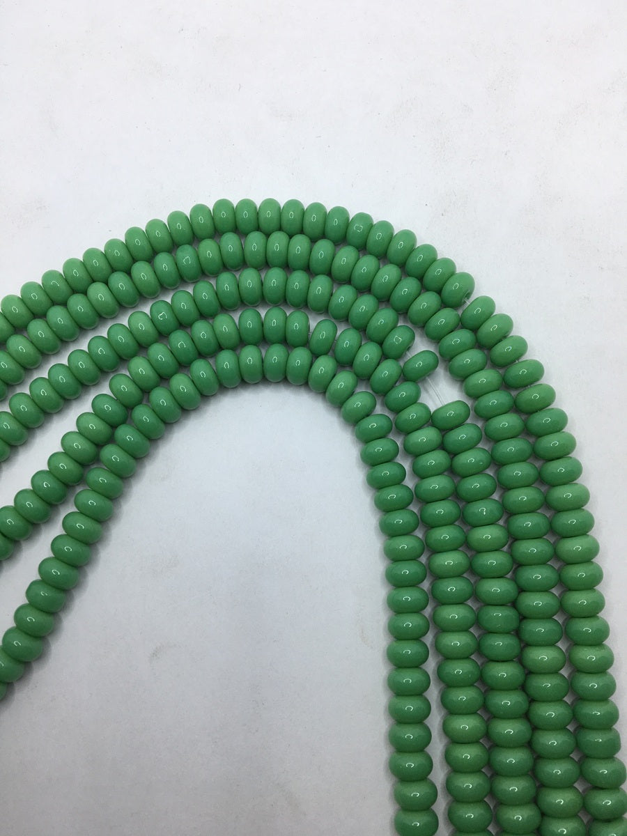 Green Tyre Crystal Glass Beads