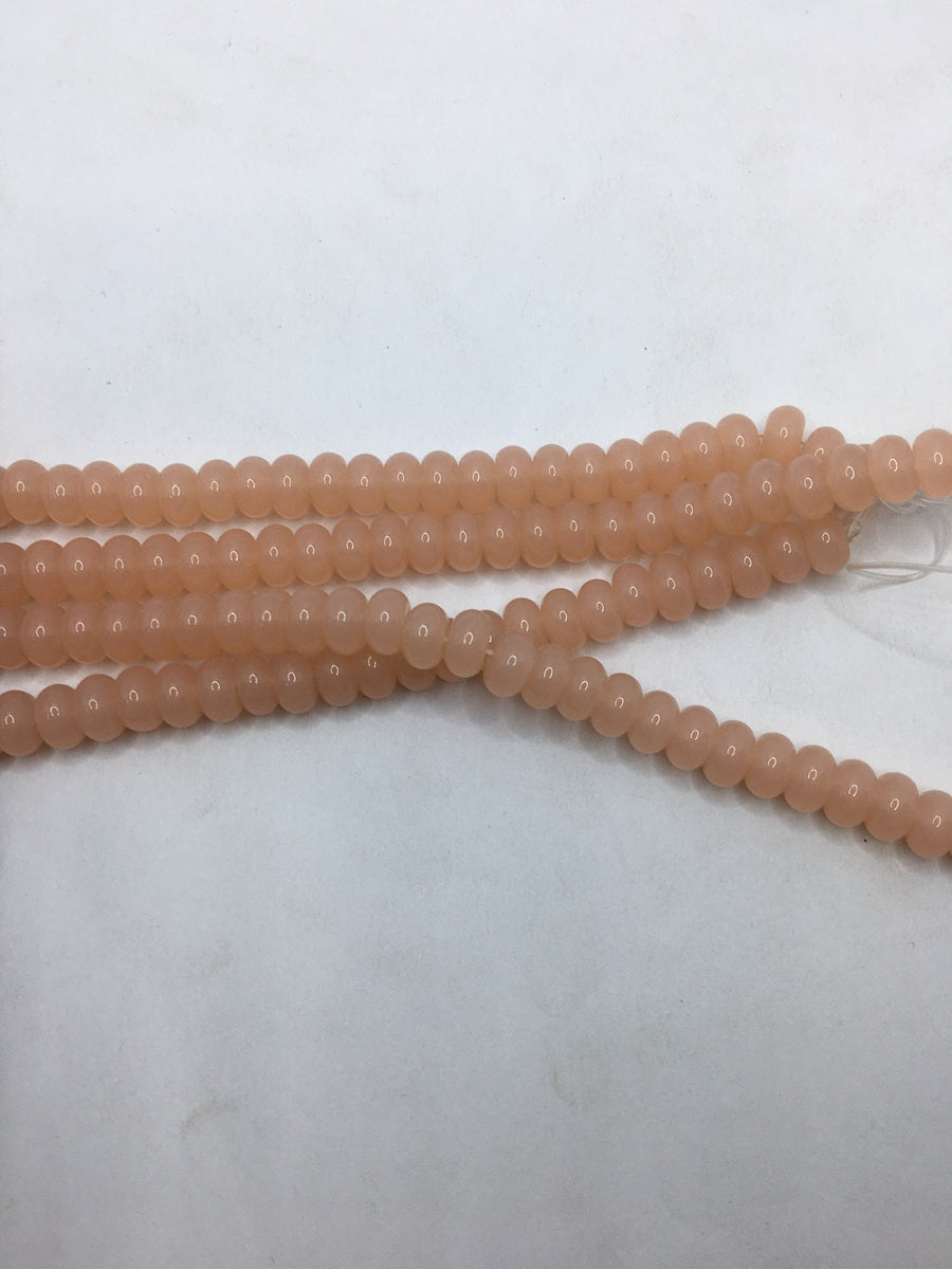 Light Peach Tyre Crystal Glass Beads
