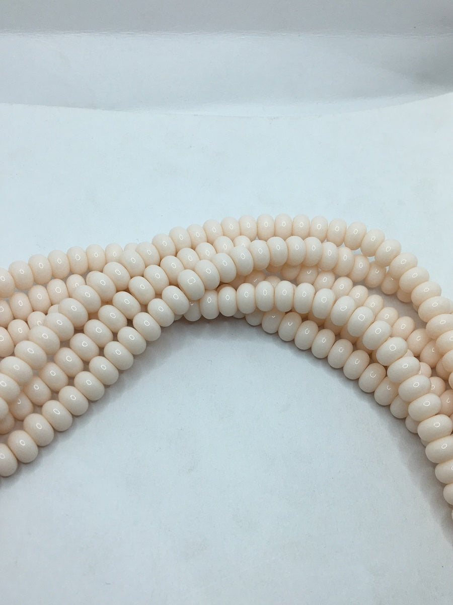 Off White Tyre Crystal Glass Beads