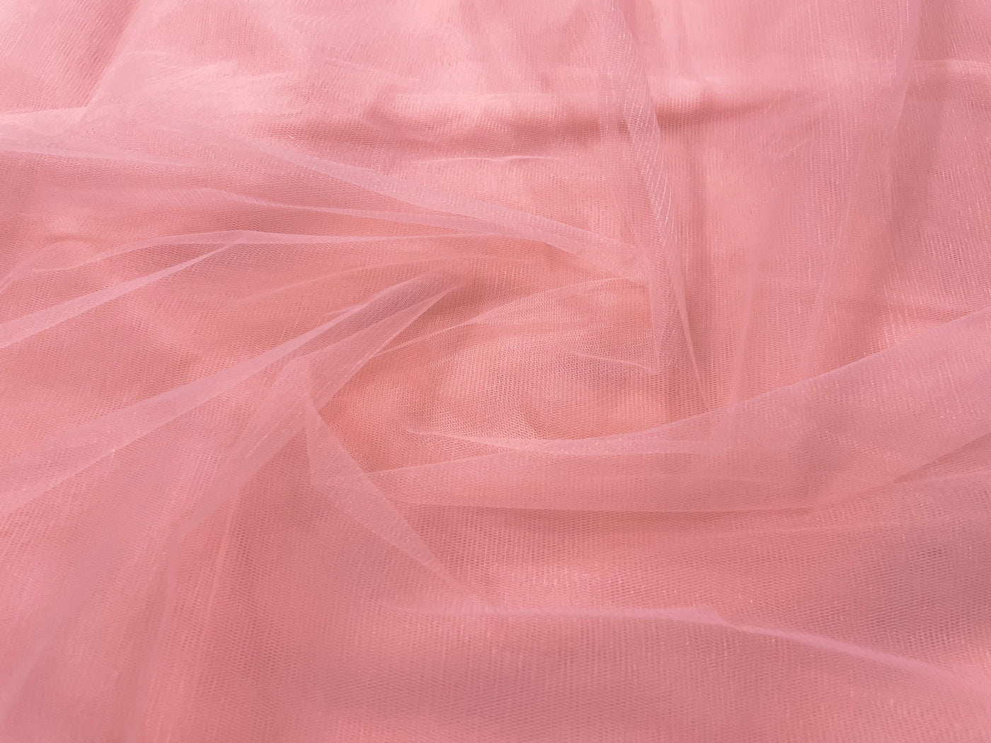 Light Peach Plain Soft Net Fabric