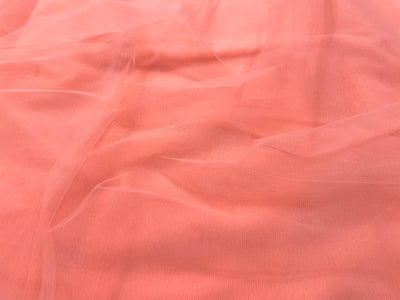 Peach Orange Plain Soft Net Fabric