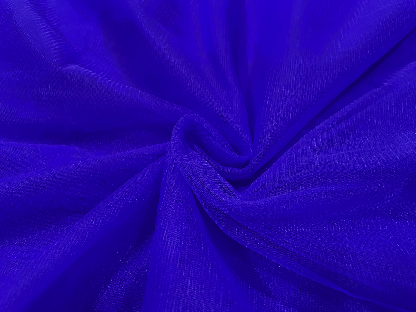 Vibrant Blue Plain Soft Net Fabric