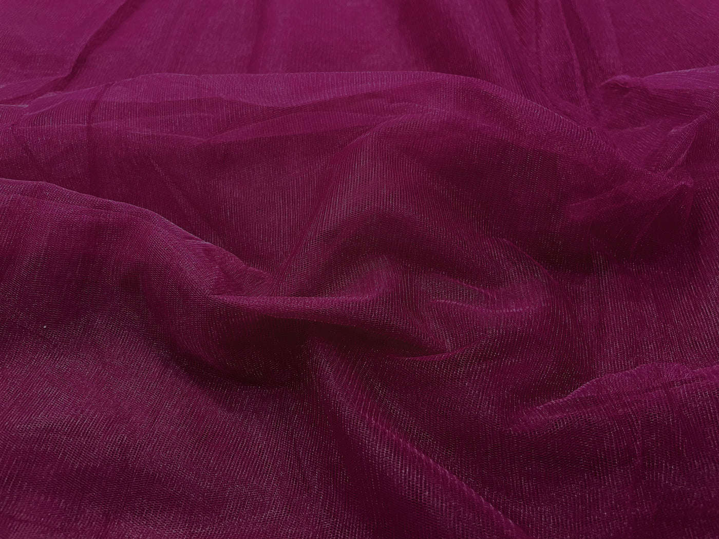 Wine Plain Soft Net Fabric