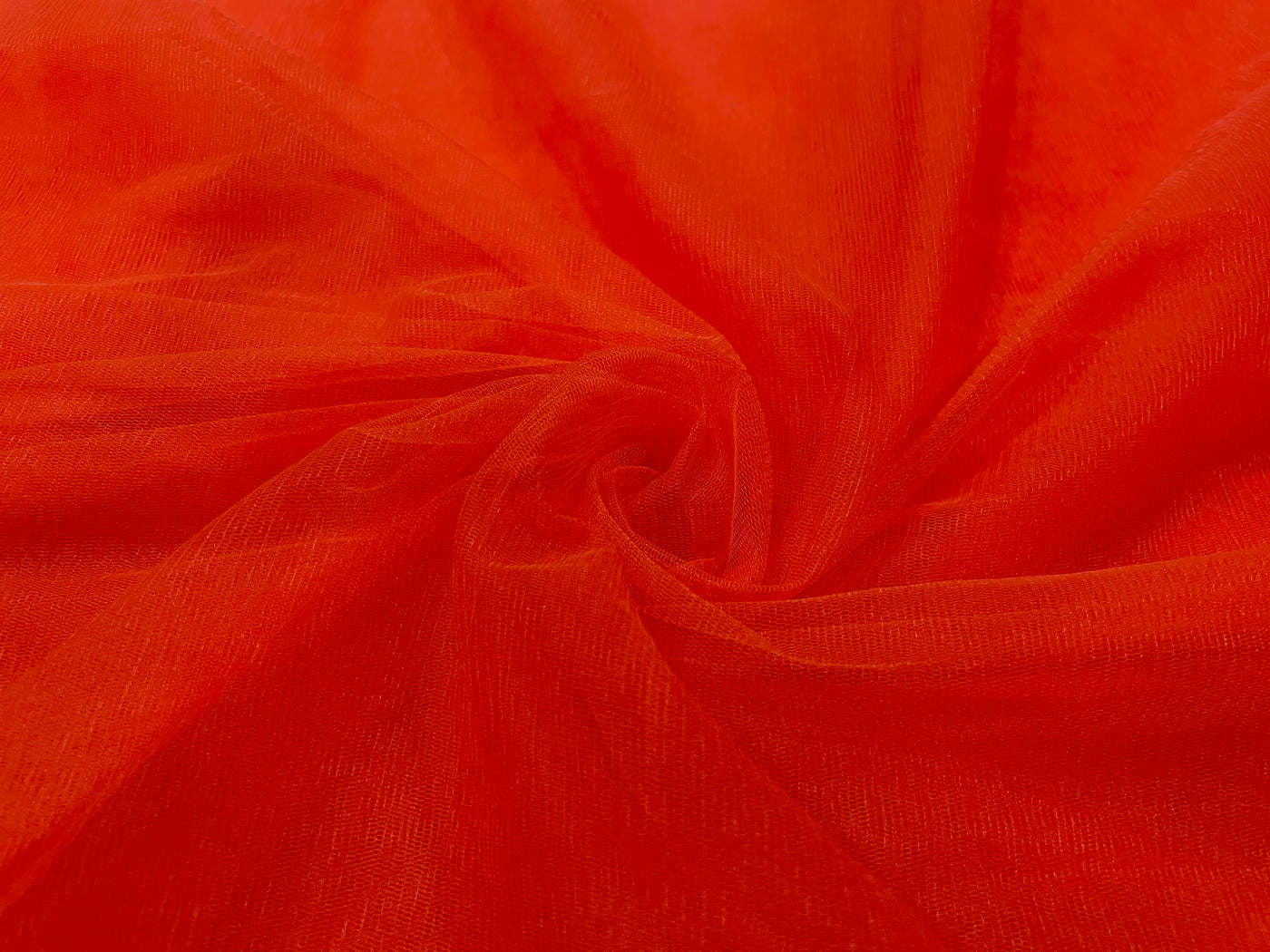 Orange Plain Soft Net Fabric