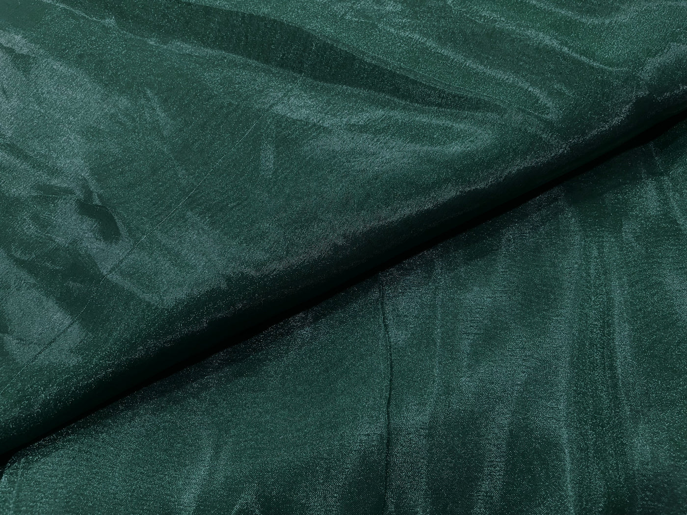 Bottle Green Plain Organza Fabric