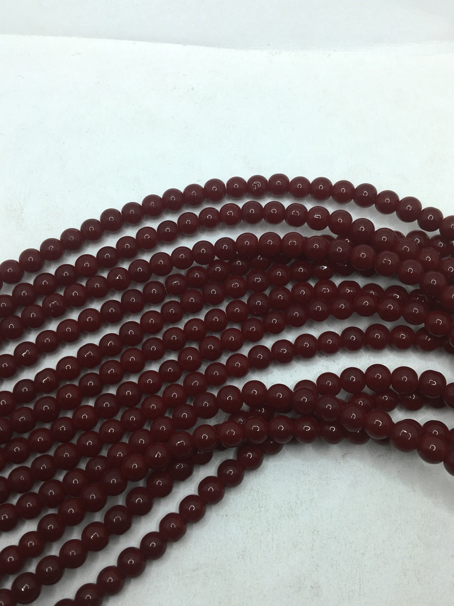Maroon Tyre Crystal Glass Beads