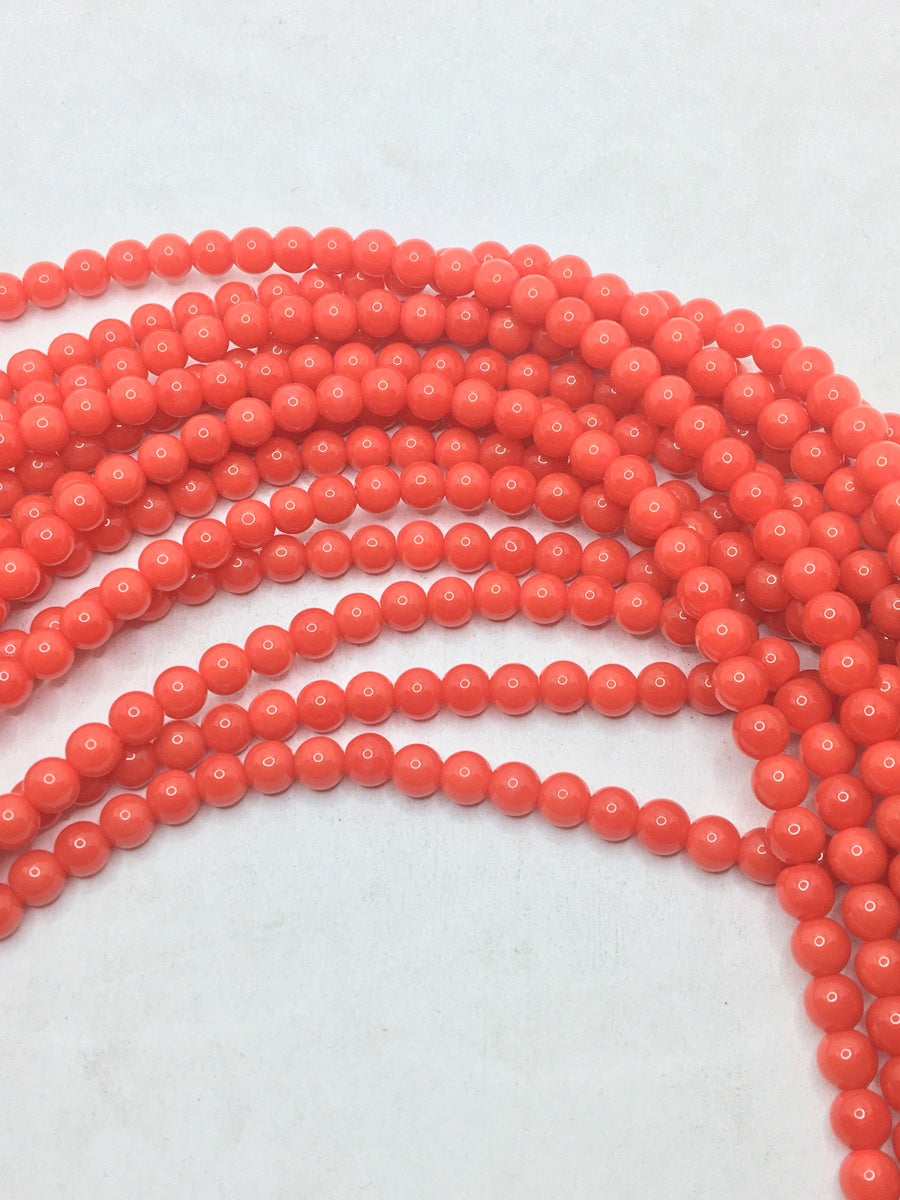 Bright Red Tyre Crystal Glass Beads