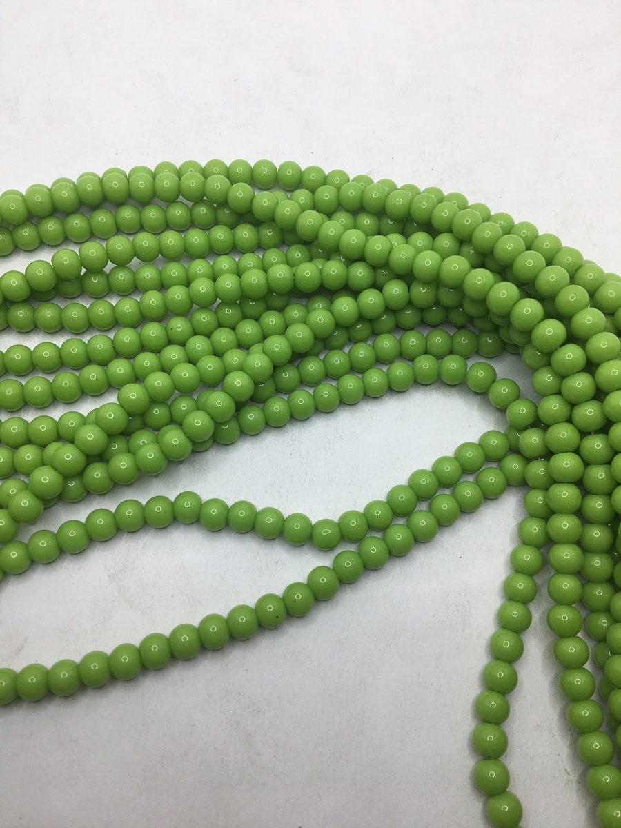 Green Tyre Crystal Glass Beads