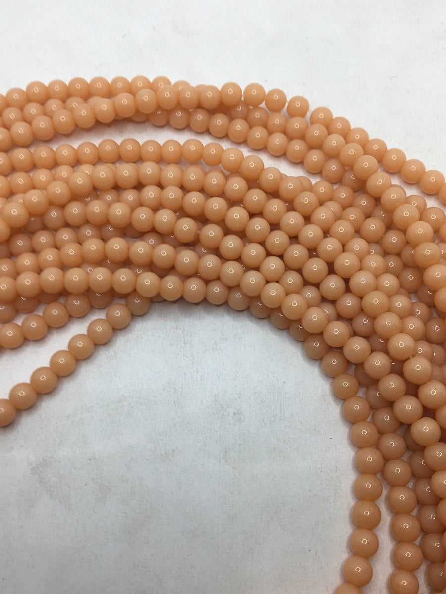 Light Peach Tyre Crystal Glass Beads
