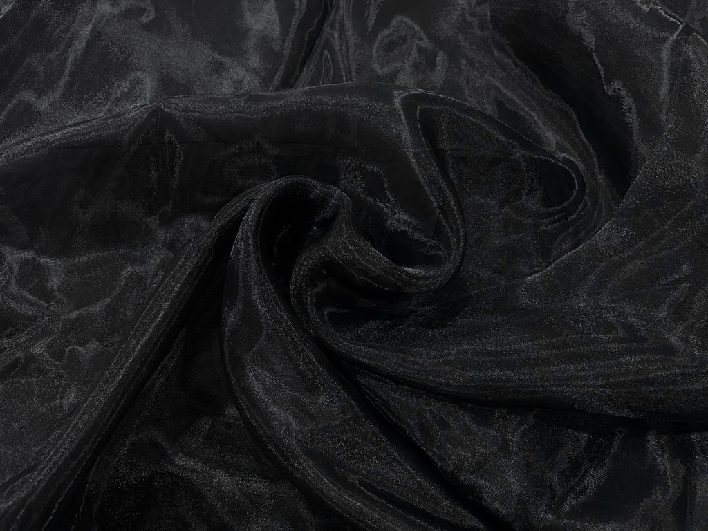 Black Plain Organza Fabric