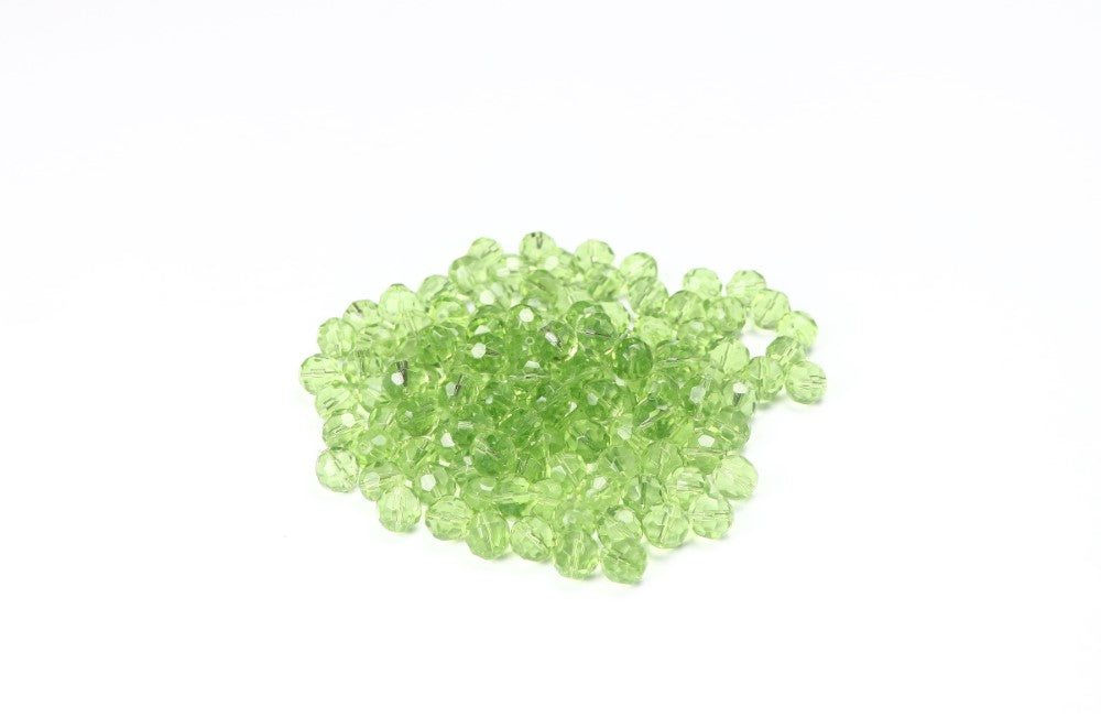 Green Faceted Glass Beads